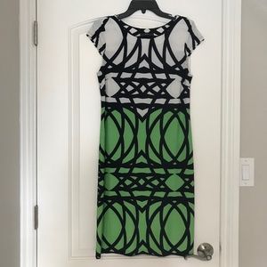 R&K Geometric Print Cap Sleeves Shift Dress size S